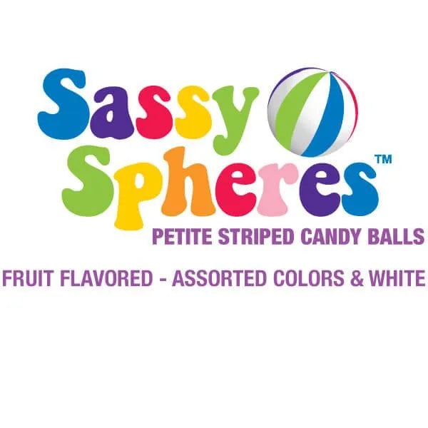 YumJunkie Sassy Spheres Assortment Striped Candy Balls - Petite: 5LB Bag