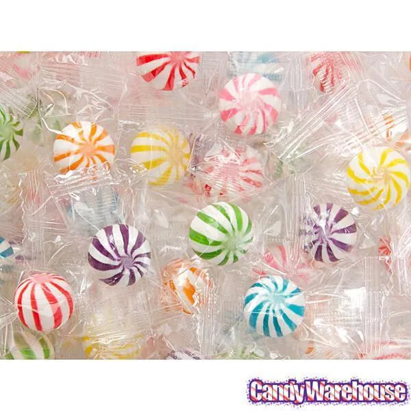 YumJunkie Sassy Spheres Assortment Striped Candy Balls - Petite: 5LB Bag