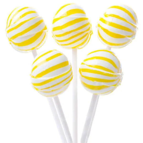 YumJunkie Sassy Spheres Banana Yellow Striped Ball Lollipops: 100-Piece Bag