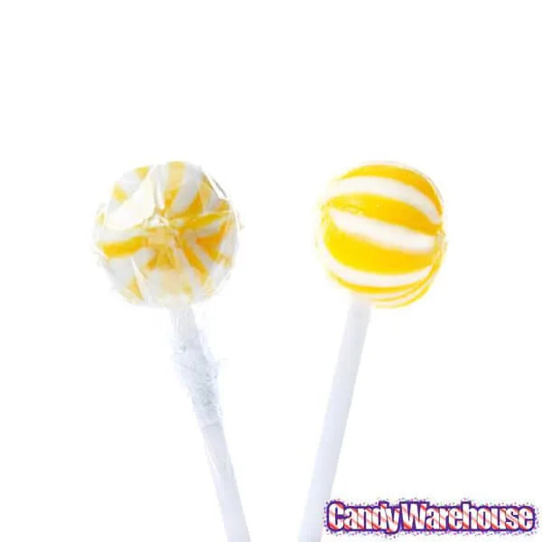 YumJunkie Sassy Spheres Banana Yellow Striped Ball Lollipops - Petite: 400-Piece Bag