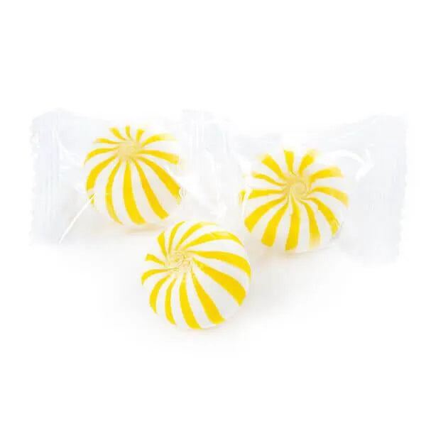 YumJunkie Sassy Spheres Banana Yellow Striped Candy Balls: 5LB Bag