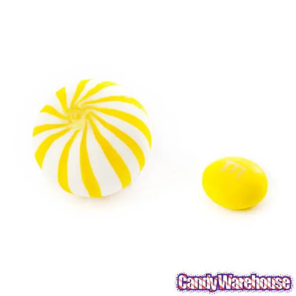 YumJunkie Sassy Spheres Banana Yellow Striped Candy Balls: 5LB Bag