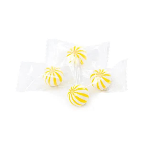 YumJunkie Sassy Spheres Banana Yellow Striped Candy Balls - Petite: 5LB Bag