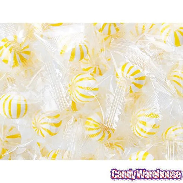 YumJunkie Sassy Spheres Banana Yellow Striped Candy Balls - Petite: 5LB Bag