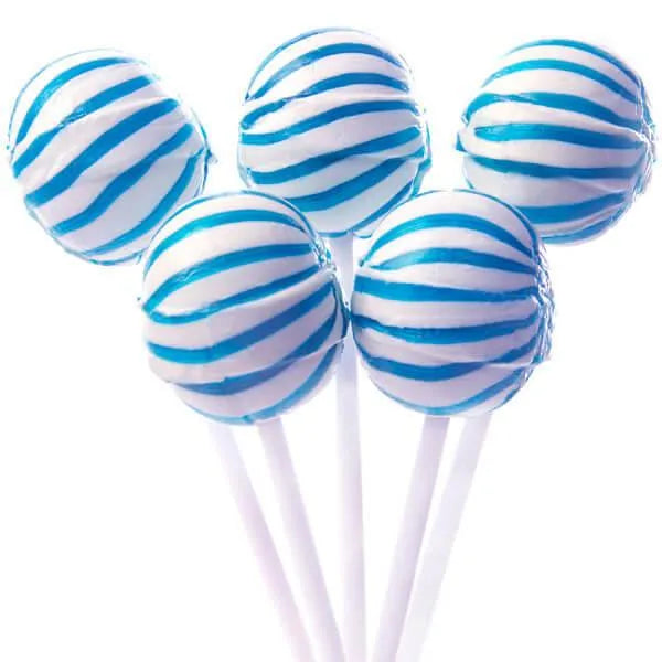 YumJunkie Sassy Spheres Blueberry Blue Striped Ball Lollipops: 100-Piece Bag