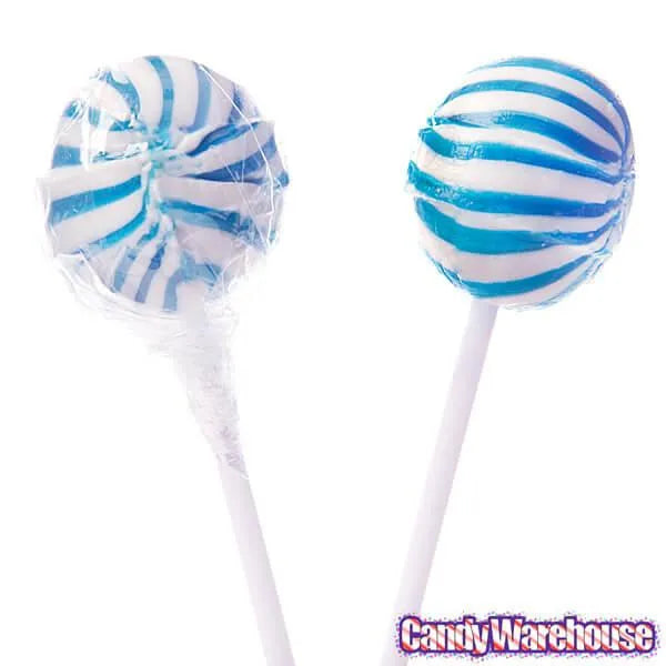 YumJunkie Sassy Spheres Blueberry Blue Striped Ball Lollipops: 100-Piece Bag