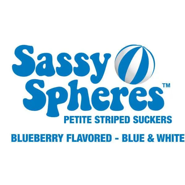 YumJunkie Sassy Spheres Blueberry Blue Striped Ball Lollipops - Petite: 400-Piece Bag