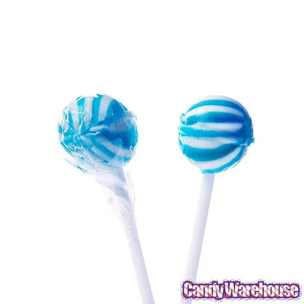 YumJunkie Sassy Spheres Blueberry Blue Striped Ball Lollipops - Petite: 400-Piece Bag