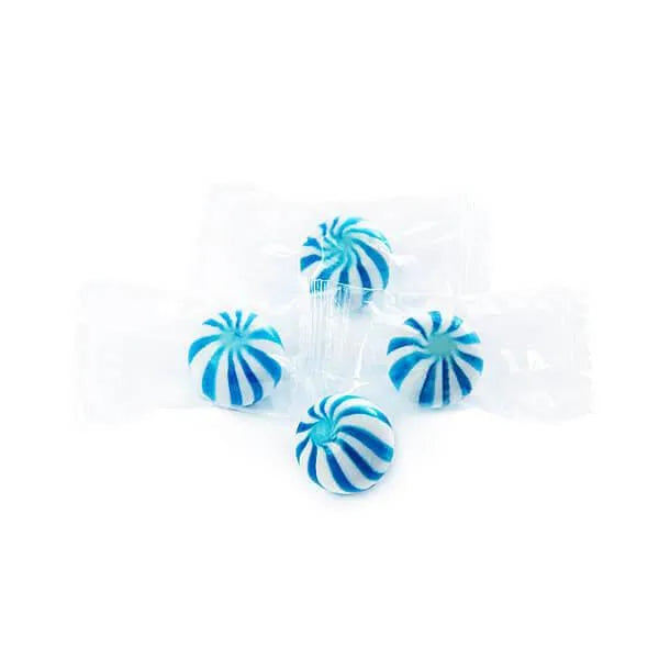 YumJunkie Sassy Spheres Blueberry Blue Striped Candy Balls - Petite: 5LB Bag