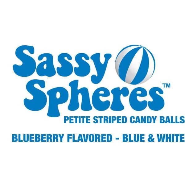 YumJunkie Sassy Spheres Blueberry Blue Striped Candy Balls - Petite: 5LB Bag