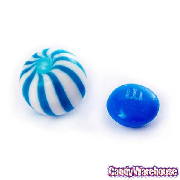 YumJunkie Sassy Spheres Blueberry Blue Striped Candy Balls - Petite: 5LB Bag