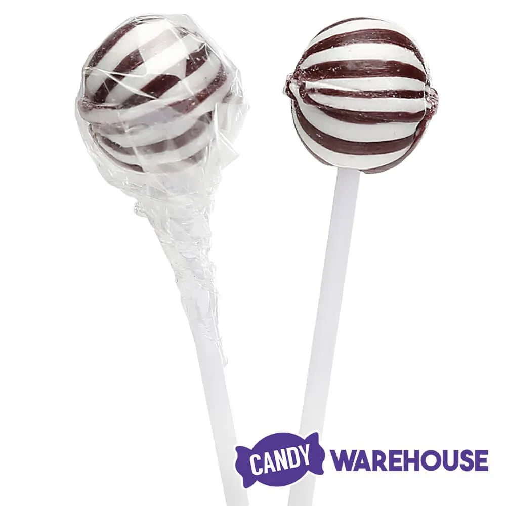 YumJunkie Sassy Spheres Cherry Black Striped Ball Lollipops - Petite: 400-Piece Bag