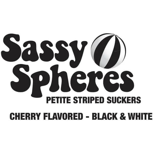 YumJunkie Sassy Spheres Cherry Black Striped Ball Lollipops - Petite: 400-Piece Bag