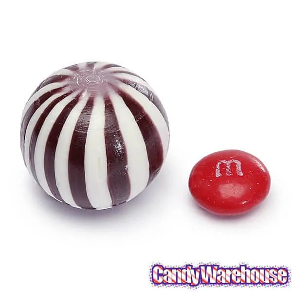 YumJunkie Sassy Spheres Cherry Black Striped Candy Balls: 5LB Bag