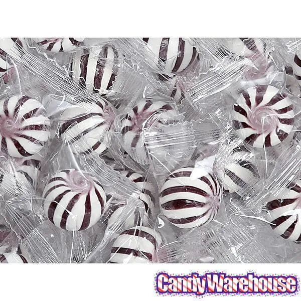 YumJunkie Sassy Spheres Cherry Black Striped Candy Balls: 5LB Bag