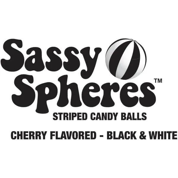 YumJunkie Sassy Spheres Cherry Black Striped Candy Balls: 5LB Bag