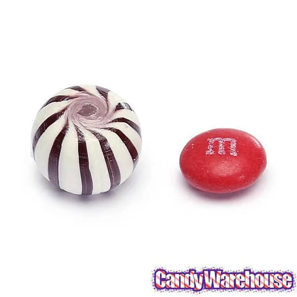 YumJunkie Sassy Spheres Cherry Black Striped Candy Balls - Petite: 5LB Bag