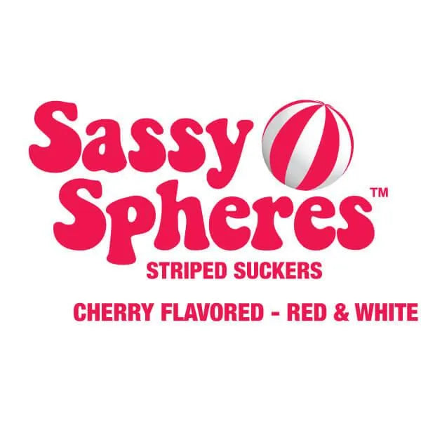 YumJunkie Sassy Spheres Cherry Red Striped Ball Lollipops: 100-Piece Bag