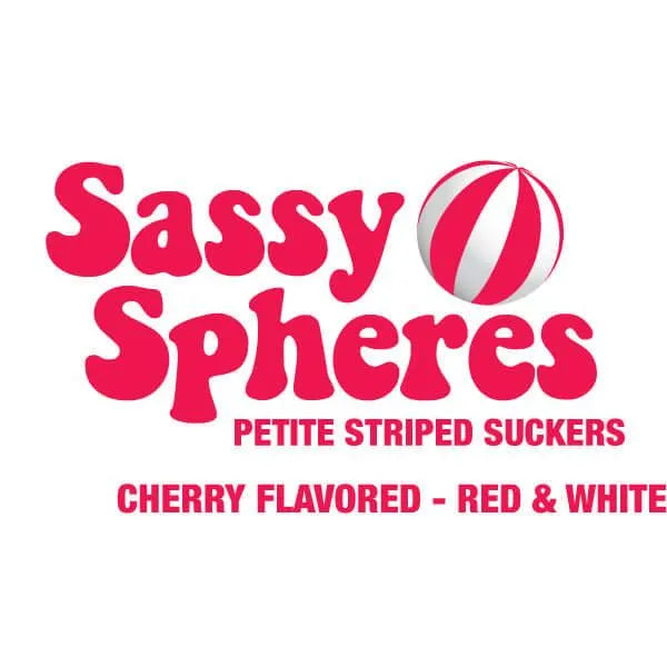 YumJunkie Sassy Spheres Cherry Red Striped Ball Lollipops - Petite: 400-Piece Bag