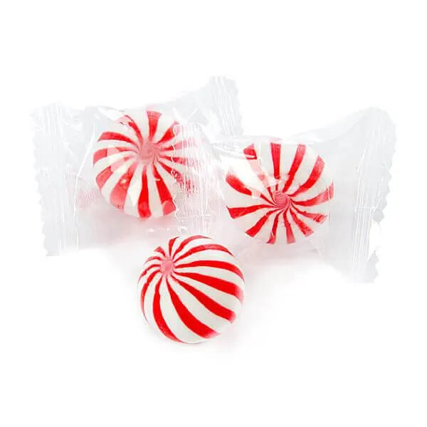 YumJunkie Sassy Spheres Cherry Red Striped Candy Balls: 5LB Bag