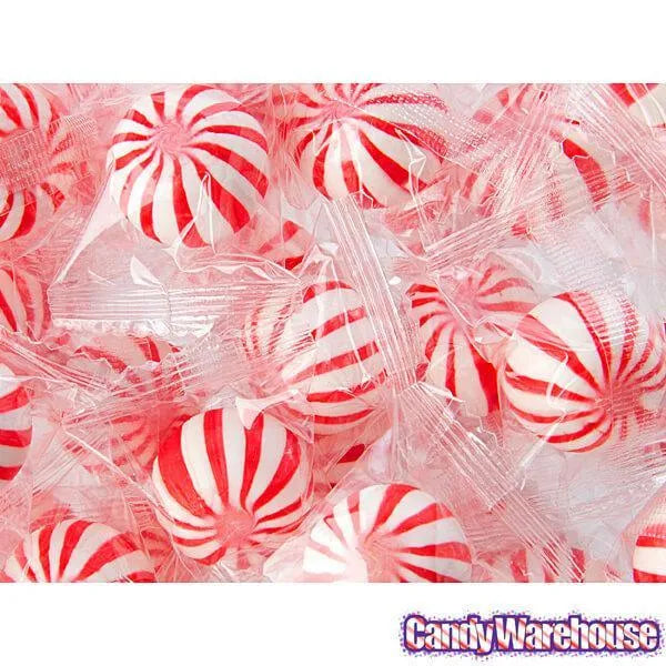 YumJunkie Sassy Spheres Cherry Red Striped Candy Balls: 5LB Bag