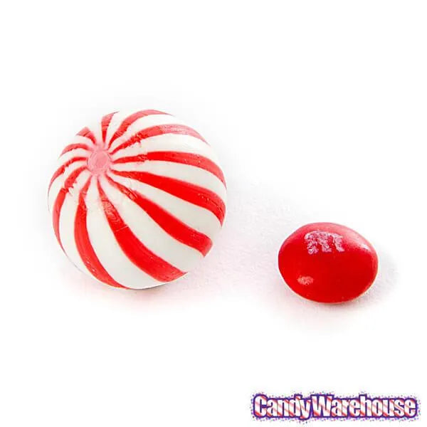 YumJunkie Sassy Spheres Cherry Red Striped Candy Balls: 5LB Bag