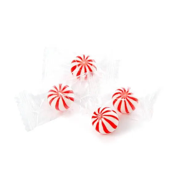 YumJunkie Sassy Spheres Cherry Red Striped Candy Balls - Petite: 5LB Bag