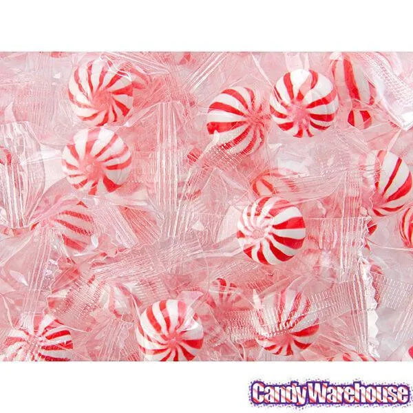 YumJunkie Sassy Spheres Cherry Red Striped Candy Balls - Petite: 5LB Bag