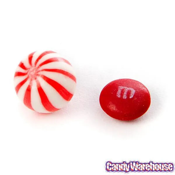 YumJunkie Sassy Spheres Cherry Red Striped Candy Balls - Petite: 5LB Bag