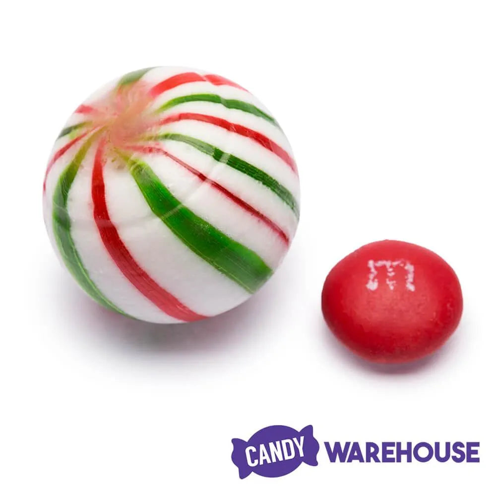 YumJunkie Sassy Spheres Christmas Striped Hard Candy Balls: 5LB Bag