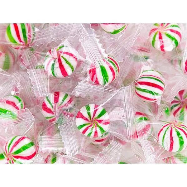 YumJunkie Sassy Spheres Christmas Striped Hard Candy Balls - Petite: 5LB Bag