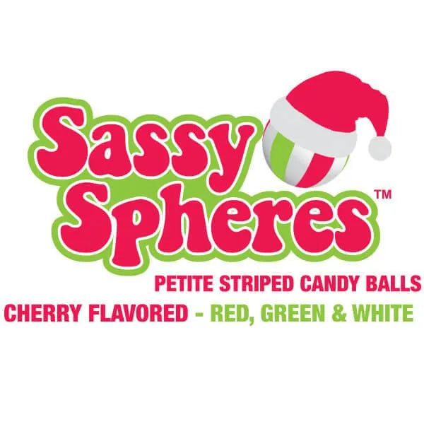 YumJunkie Sassy Spheres Christmas Striped Hard Candy Balls - Petite: 5LB Bag