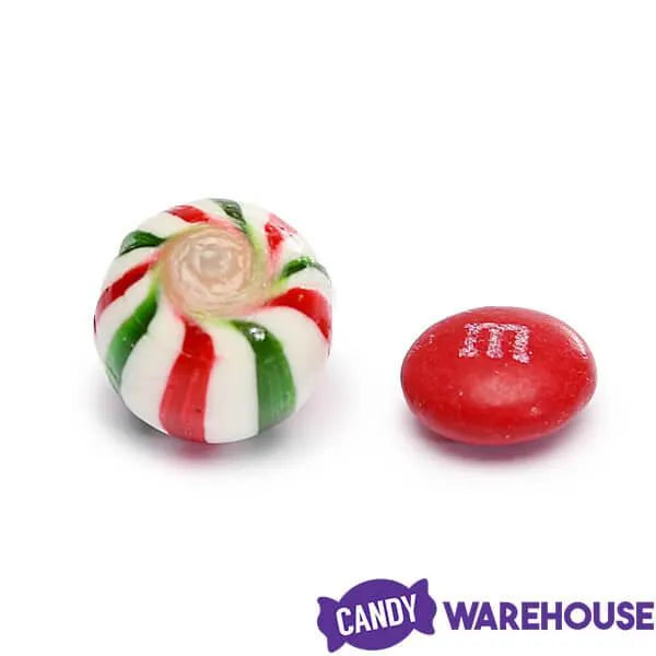 YumJunkie Sassy Spheres Christmas Striped Hard Candy Balls - Petite: 5LB Bag