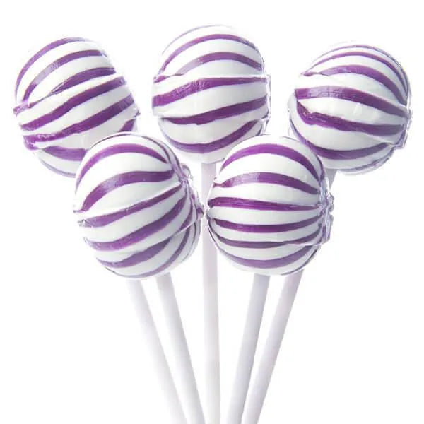 YumJunkie Sassy Spheres Grape Purple Striped Ball Lollipops: 100-Piece Bag