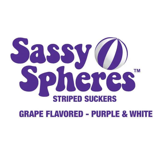 YumJunkie Sassy Spheres Grape Purple Striped Ball Lollipops: 100-Piece Bag