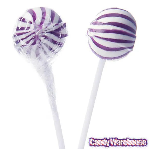 YumJunkie Sassy Spheres Grape Purple Striped Ball Lollipops: 100-Piece Bag