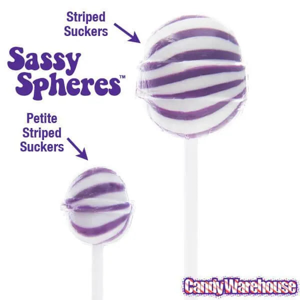 YumJunkie Sassy Spheres Grape Purple Striped Ball Lollipops: 100-Piece Bag