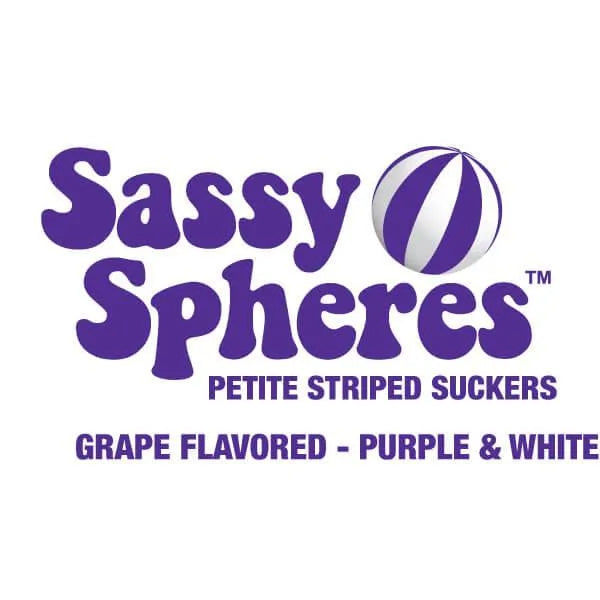 YumJunkie Sassy Spheres Grape Purple Striped Ball Lollipops - Petite: 400-Piece Bag