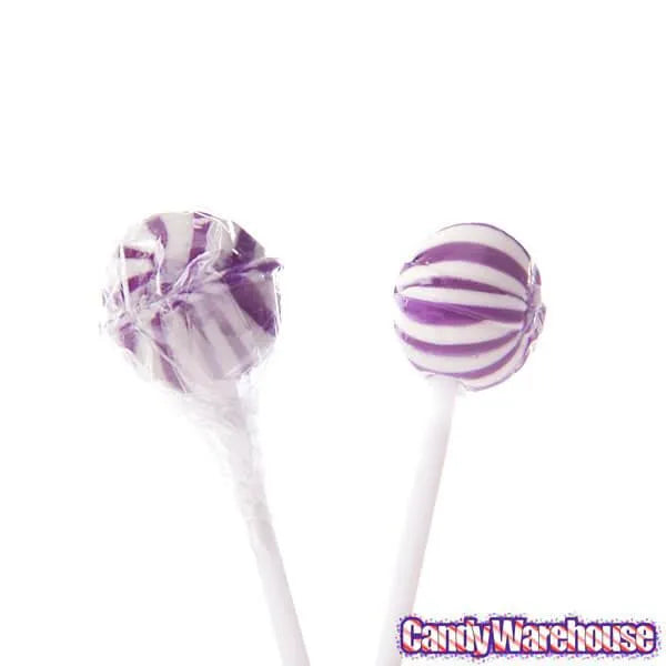 YumJunkie Sassy Spheres Grape Purple Striped Ball Lollipops - Petite: 400-Piece Bag