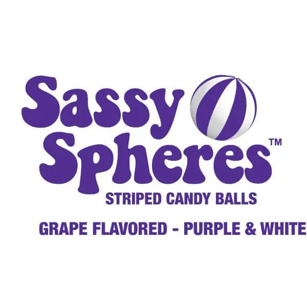 YumJunkie Sassy Spheres Grape Purple Striped Candy Balls: 5LB Bag