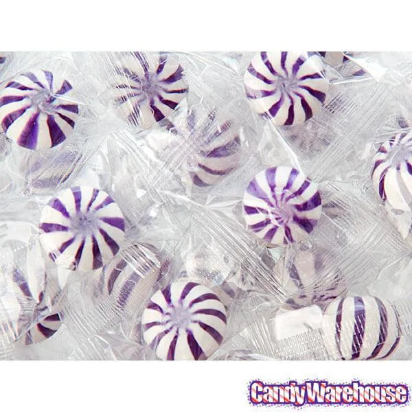 YumJunkie Sassy Spheres Grape Purple Striped Candy Balls - Petite: 5LB Bag