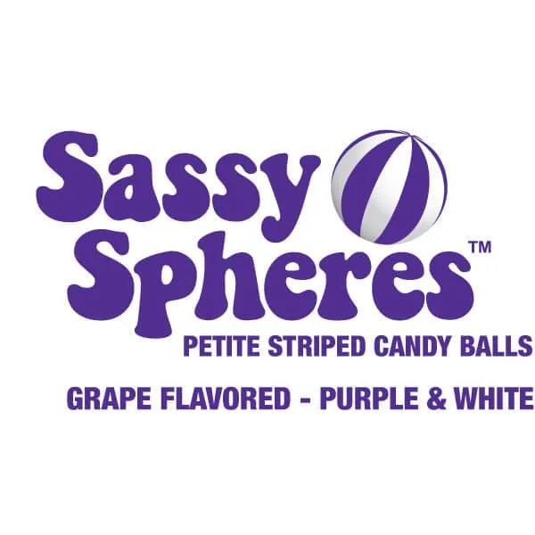 YumJunkie Sassy Spheres Grape Purple Striped Candy Balls - Petite: 5LB Bag