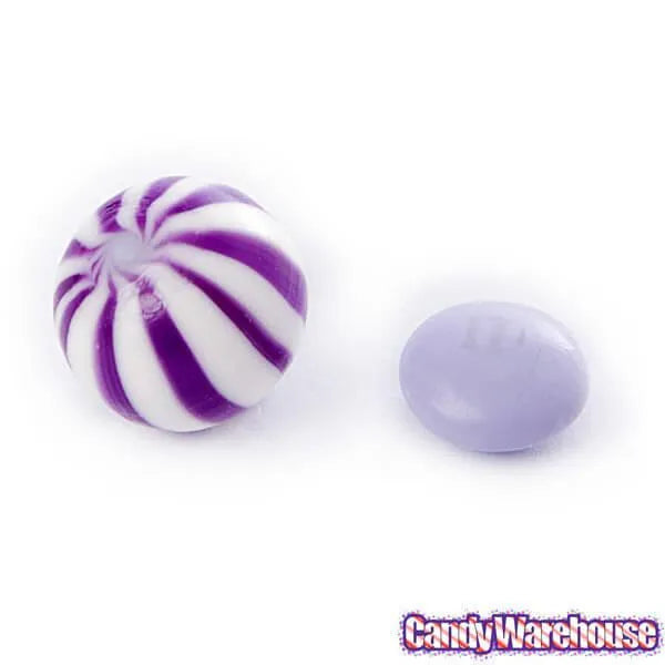 YumJunkie Sassy Spheres Grape Purple Striped Candy Balls - Petite: 5LB Bag