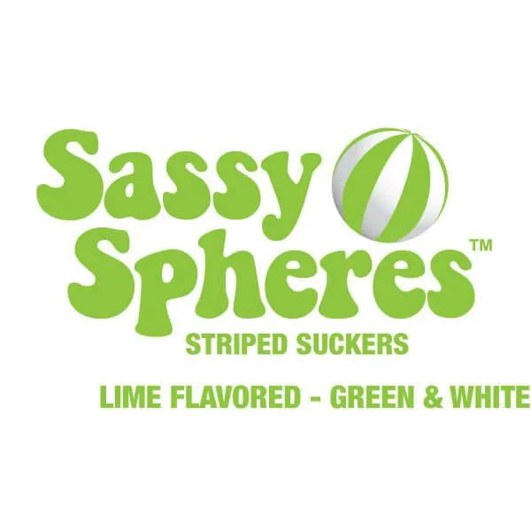 YumJunkie Sassy Spheres Lime Green Striped Ball Lollipops: 100-Piece Bag