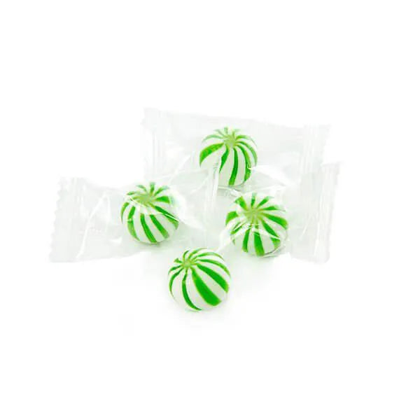 YumJunkie Sassy Spheres Lime Green Striped Candy Balls - Petite: 5LB Bag