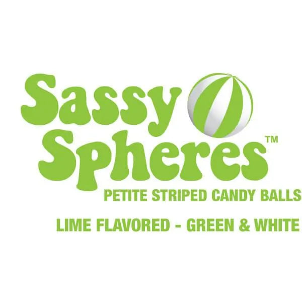 YumJunkie Sassy Spheres Lime Green Striped Candy Balls - Petite: 5LB Bag