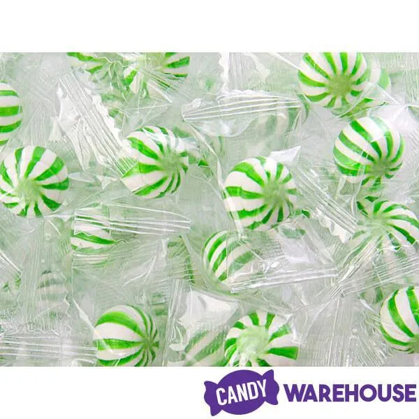 YumJunkie Sassy Spheres Lime Green Striped Candy Balls - Petite: 5LB Bag