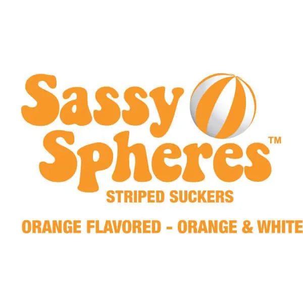 YumJunkie Sassy Spheres Orange Striped Ball Lollipops: 100-Piece Bag