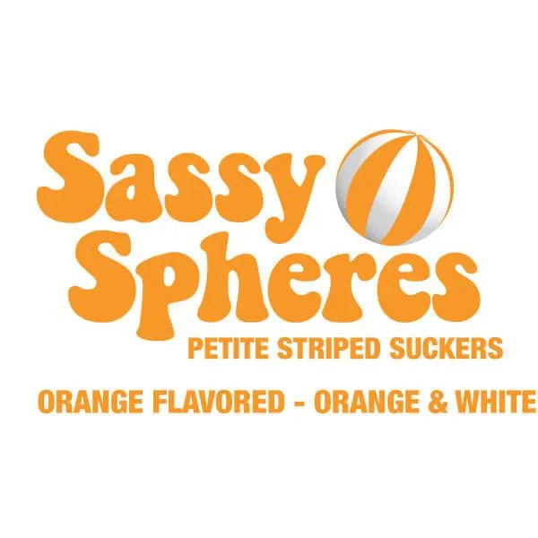 YumJunkie Sassy Spheres Orange Striped Ball Lollipops - Petite: 400-Piece Bag