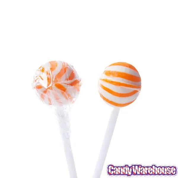 YumJunkie Sassy Spheres Orange Striped Ball Lollipops - Petite: 400-Piece Bag